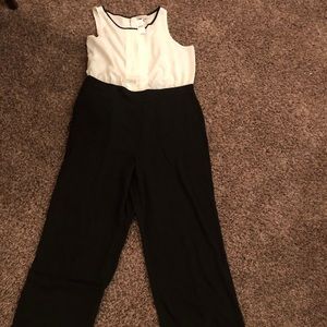 Loft black and white jumpsuit